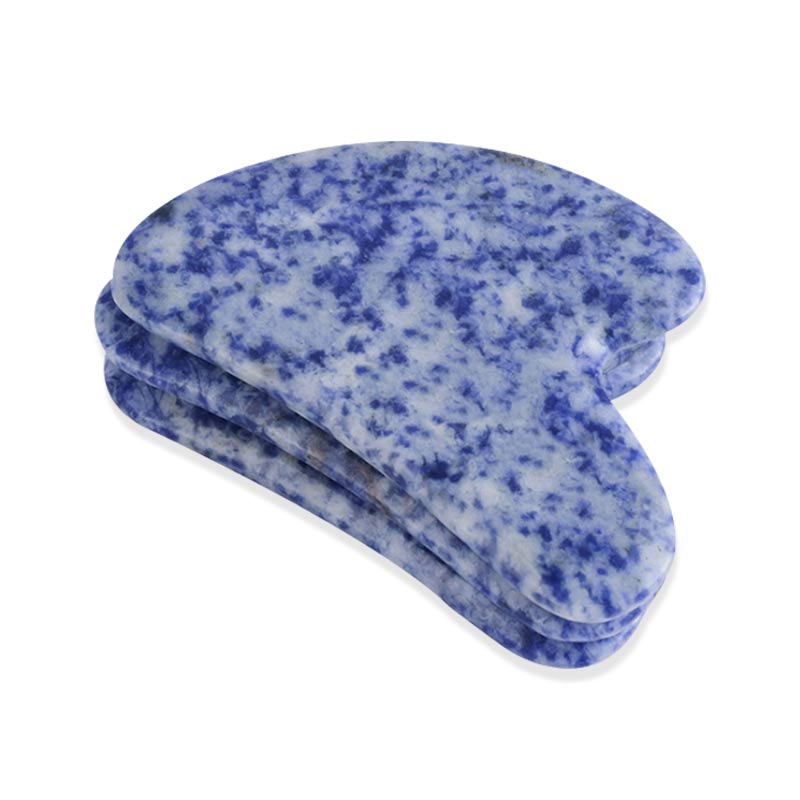 Blue Spot Scraping Massage Tool for Facial and Body,100% Natural Stone Gua Sha Board