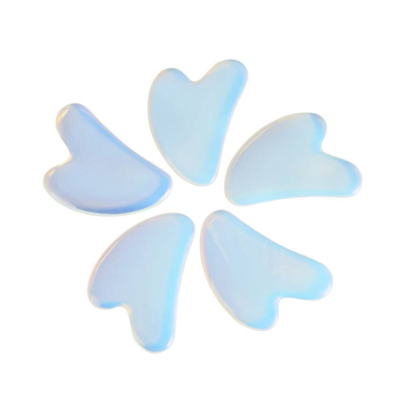 Opalite Scraping Massage Tool for Facial and Body,100% Natural Stone Gua Sha Board