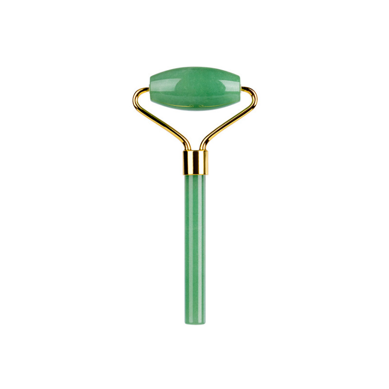 Green Aventurine Single-end Jade Roller and Skin Gym Face Facial Roller for Face Massager Tool