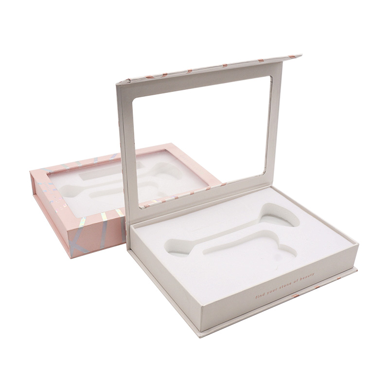 Custom Design Luxury Face Tool Jade Roller Packing Box with Clear Window