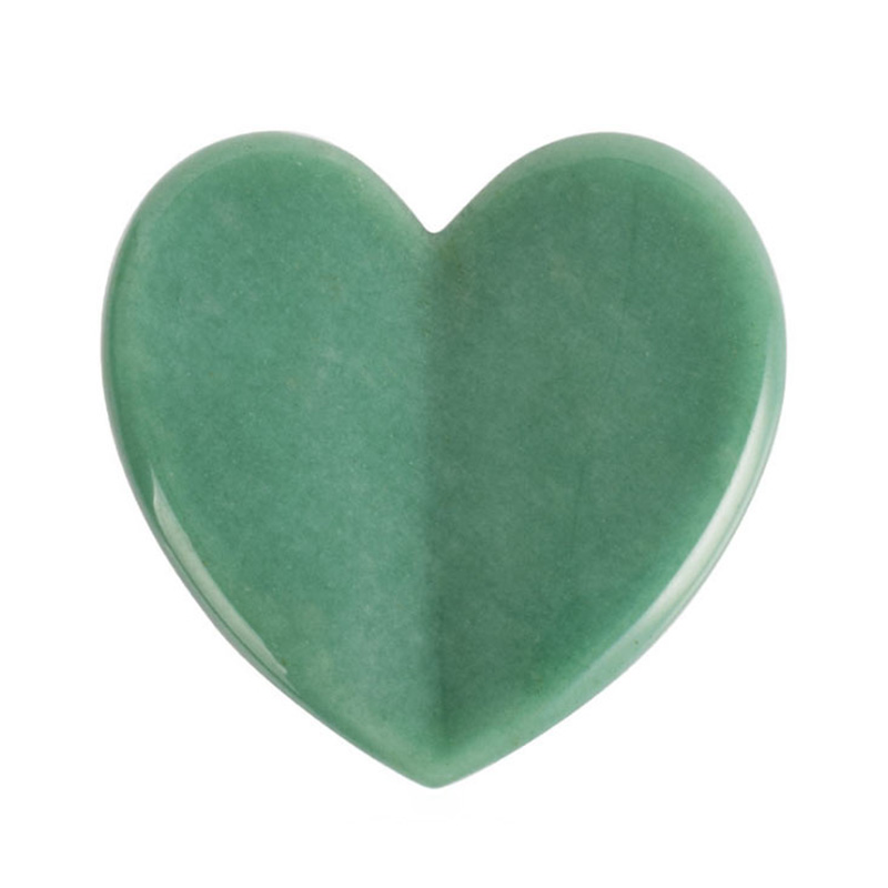 Heart Shape Green Aventurine Jade Stone Guasha Scraping Massage Tool