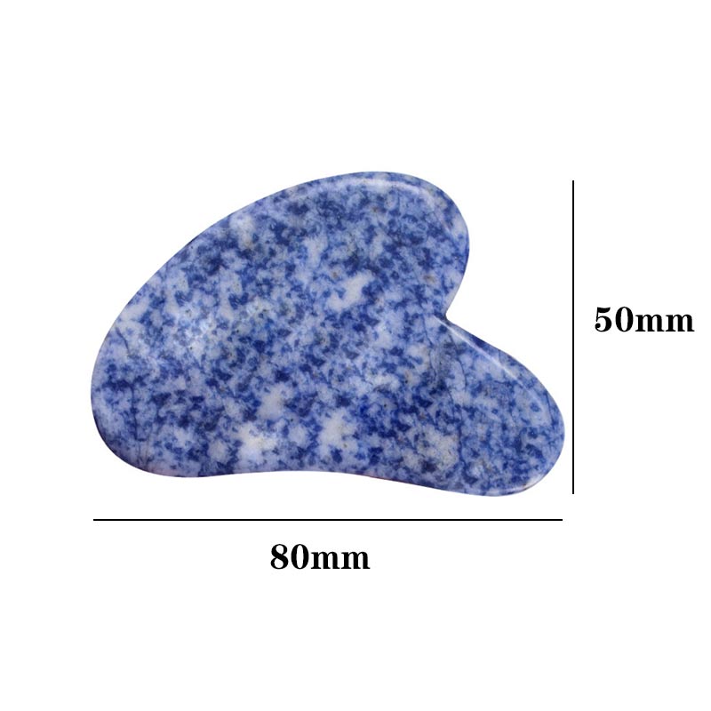 Blue Spot Scraping Massage Tool for Facial and Body,100% Natural Stone Gua Sha Board