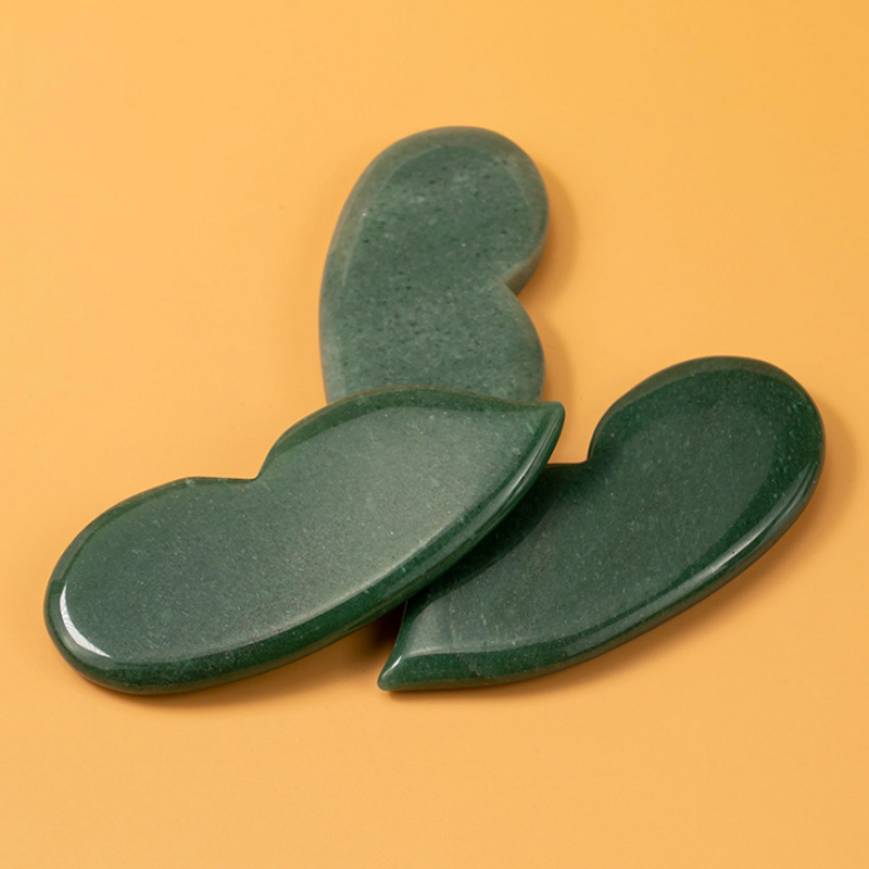 Gourd-Shaped Real Jade Anti Cellulite Guasha Scraper for Facial Skincare