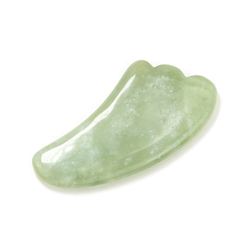 Green Jade Scraping Massage Tool for Facial and Body,100% Natural Stone Gua Sha Board