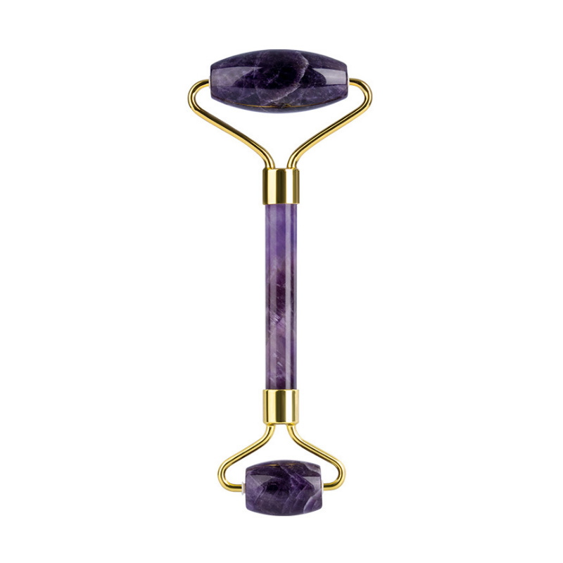 Purple Crystal Jade Roller Facial Massager Portable Face Lift Massage Roller Wrinkle Removal Face Lifting Tool Amethyst Roller