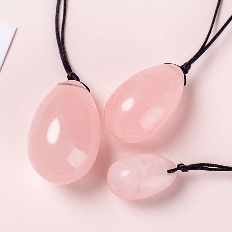 Yoni Eggs in Rose Quartz for Women PC Muscle Training 3 Sizes in a Set