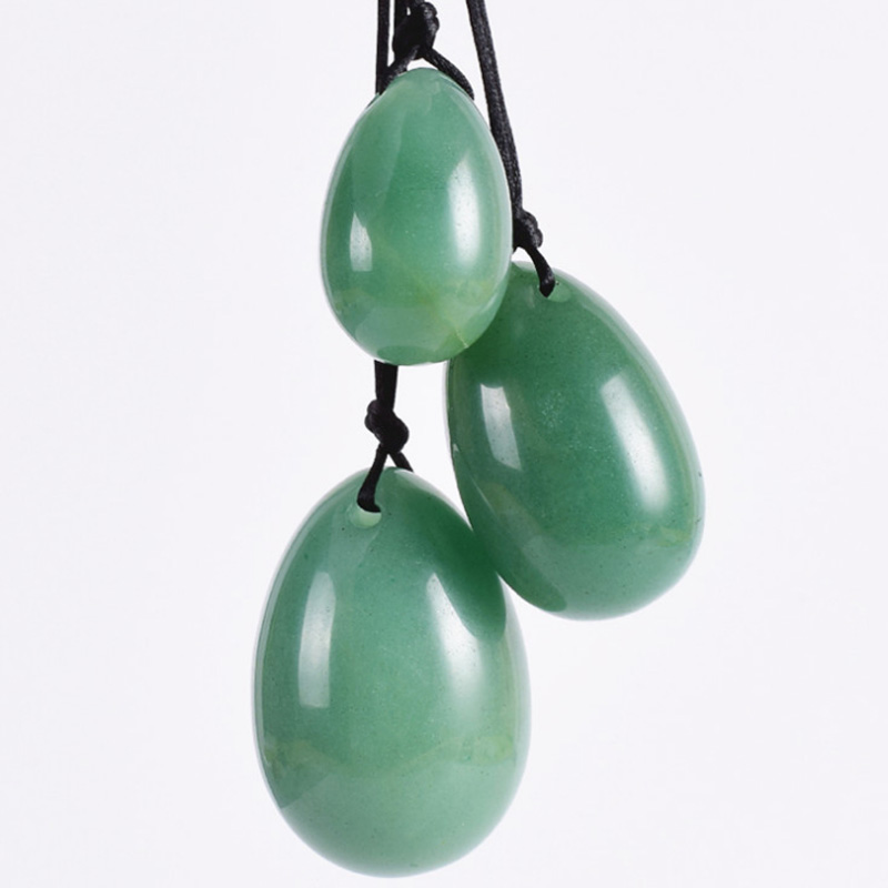 Natural Green Aventurine Jade Eggs Drilled Yoni Egg Feminine Hygiene for Women Kegel Exerciser Vaginal Tightening Muscle Lover Gifts