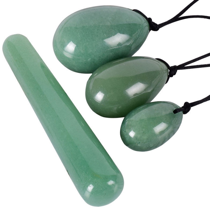 Natural Green Aventurine Jade Eggs Drilled Yoni Egg Feminine Hygiene for Women Kegel Exerciser Vaginal Tightening Muscle Lover Gifts