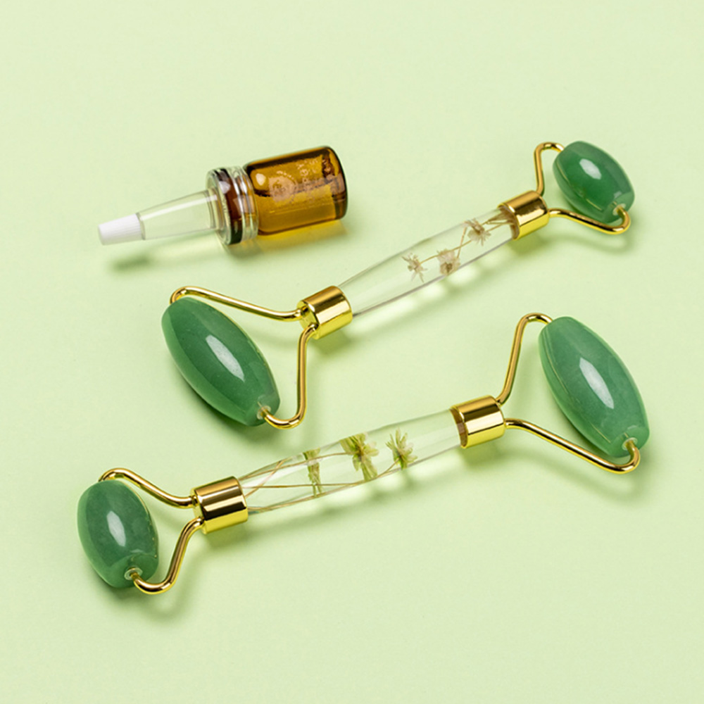 Healthy Facial Beauty Body Head Neck Foot Natural Green Jade Roller for Face Massager Tool